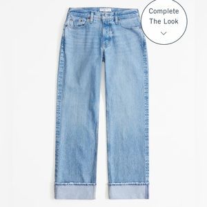 Abercrombie Baggy Mid Rise Cuffed Jeans